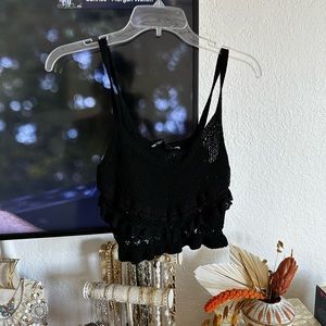 Zara Black Knit Crop Top